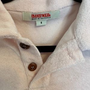 Birdwell Beach Britches Men's Terry Polo Shirt Pale Pink Sz Small